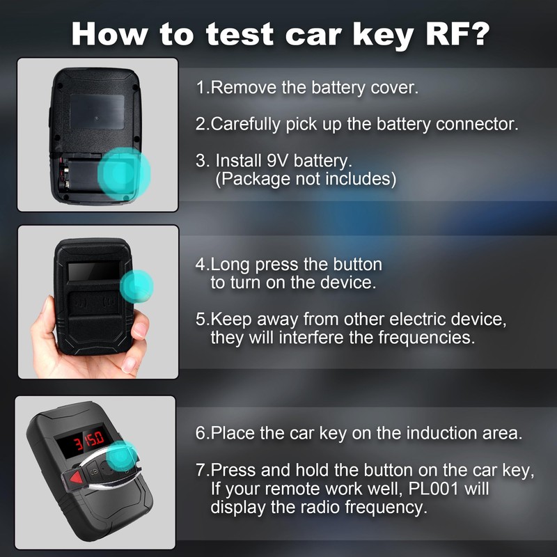 WOYO Car Key Fob Tester RF Frequency Tester 10 MHZ-1000