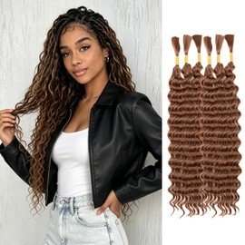 22 Inch 30# Deep Wave Bulk Hair Extensions for Boho Braids hair