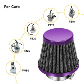 HIAORS 35mm Air Filter for 50cc 70cc 90cc 110cc 125cc Taotao Coolster Baja Apollo SSR Kazuma Pit Dirt Bike ATV Quad Go Kart Motorcycle XR50 XR70 DB10 DB14 ATA-110B PW80 KFX 50 Parts Purple