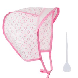 Hair Highlighting Cap, Pink Hair Coloring Frosting Dye Kit with Plastic Crochet Hook for Salon DIY Hair Dyeing Hairdressing