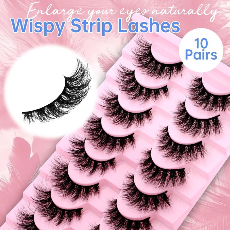 Fake Eyelashes Fluffy Strip Lashes Mink False Lashes Comfortable False