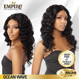 Sensationnel Empire Curly human hair - ocean wave tangle free weaving for quick weave and sew in styles for faux highlights - 1 pack (12 inch, T1B/30)