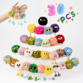 30 PCS Plush Keychains - Adorable Kawaii Keychain Set for Kids