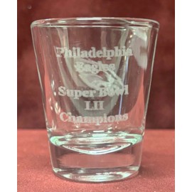 PHILADELPHIA EAGLES SET OF 2 SUPER BOWL LIX & LII CHAMPIONS 2 OZ SHOT GLASSES