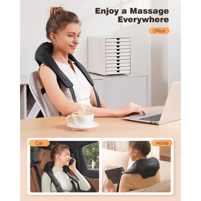 Cordless Neck and Shoulder Massager with Heat, 2026 Upgraded Graphene