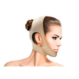 MEDWAY | Mentonera Banda Correa Adelgazante Facial Lifting Reafirmante Postoperatorio Talla Universal Color Beige