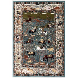 Unique Loom Narenj Collection Area Rug - Birmingham (8' x 11' Rectangle Blue/Burgundy)