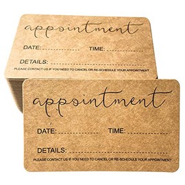 RXBC2011 Appointment Reminder Cards Kraft for Beauty Makeup Hair Nail Salon Barber Shop Restaurants Therapist Pack of 100