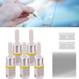 5-Pack Glass Nano Repair Fluid Car Windshield Resin Crack Tool Crack