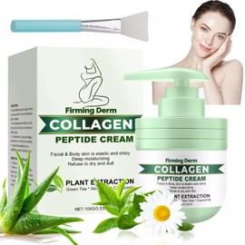 Collagen Creme,Luxuriöse Kollagen-Straffungscreme,Luxuriöse Straffende Collagen-Creme Straffend,Luxuriöse Kollagenstraffungscreme Feuchtigkeitsspendend,100g,Mit Gesichtsmaskenpinsel