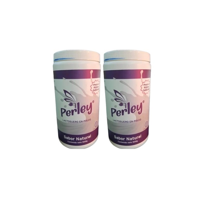 Perley Lactosuero en Polvo Original, 2Pzas, Sabor Natural, 500g, con