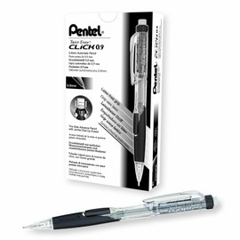 Pentel Twist-Erase CLICK Mechanical Pencil (0.9mm) Assorted Black Barrels, Color May Vary, Box of 12 (PD279TA)