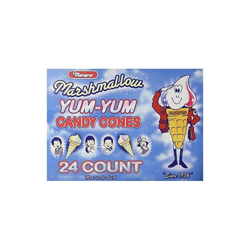 Yum Yum Marshmallow Cones - 24 Ct. Case (Fat Free)