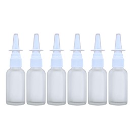 ADVANCED ASCENT Frosted Glass 1 oz with Nasal Sprayer - Empty, Refillable, Travel Size, Quality Glass! (6 Pack)