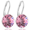 Nobel Silver Earrings Crystals Women's Earrings with Rattle Clasp, Silver,