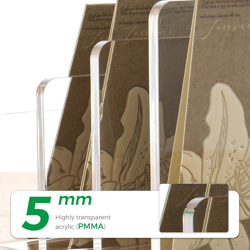 AIDIMOO Clear Acrylic 3 Compartment Mail & Letter Organizer for