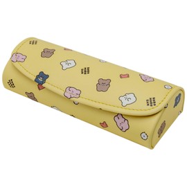 Pearl 094335 Glasses Case, Magnetic, Semi-Hard, Coromaru-san Yellow