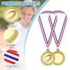 PATIKIL 2" Gold Rugby Medals, Rugby Award Medals with Ribbon