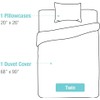 Lekesky Duvet Cover Twin, Striped Duvet Cover Queen Set 2pcs,