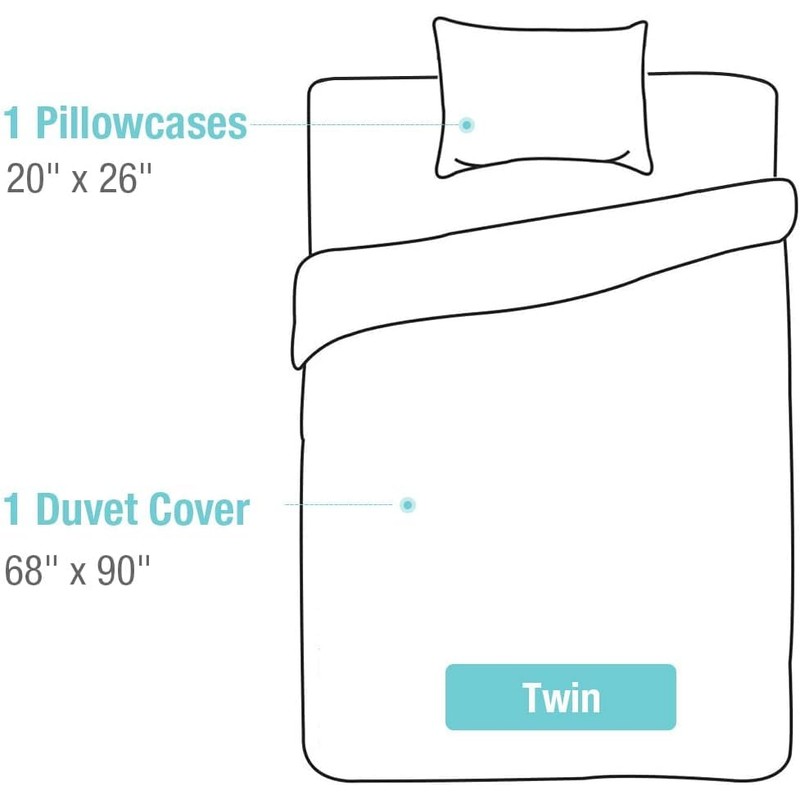 Lekesky Duvet Cover Twin, Striped Duvet Cover Queen Set 2pcs,