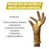Guantes Nitrilo Metálicos Dorado Uniseal Sn Látex 100 Pzas