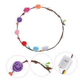 Ipetboom 5pcs Led Flower Headband Floral Wreath Hair Accessories for Boys and Girls for Parties Festivals Birthdays and Costumes Random Style