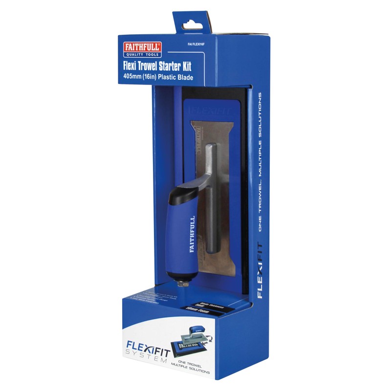 Faithfull FlexiFit Plastering Trowel Kit - 16 Inch (406mm) Dual-Edge