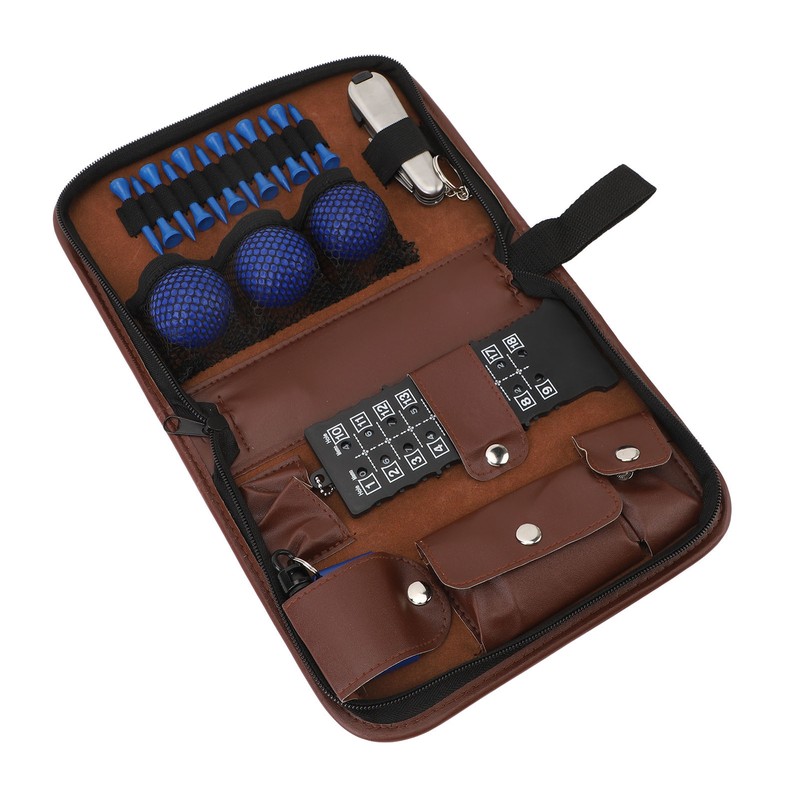 6 in 1 Golf Accessory Bag PU Leather with Tees