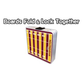 2-in-1 Cornhole Boards & Beer Pong Tailgate Table w/Multi-Color LED Lights - Washington Football Field