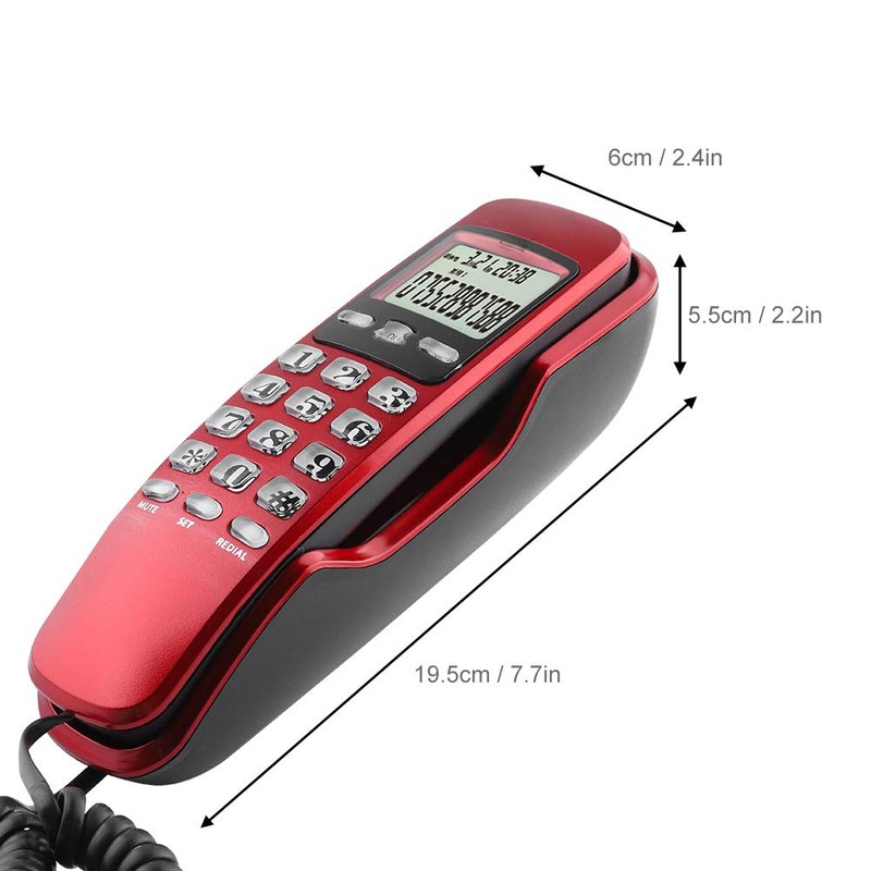 LCD Display Telephone, Landline Telephone, Home Telephone, Wired Mini Phone,