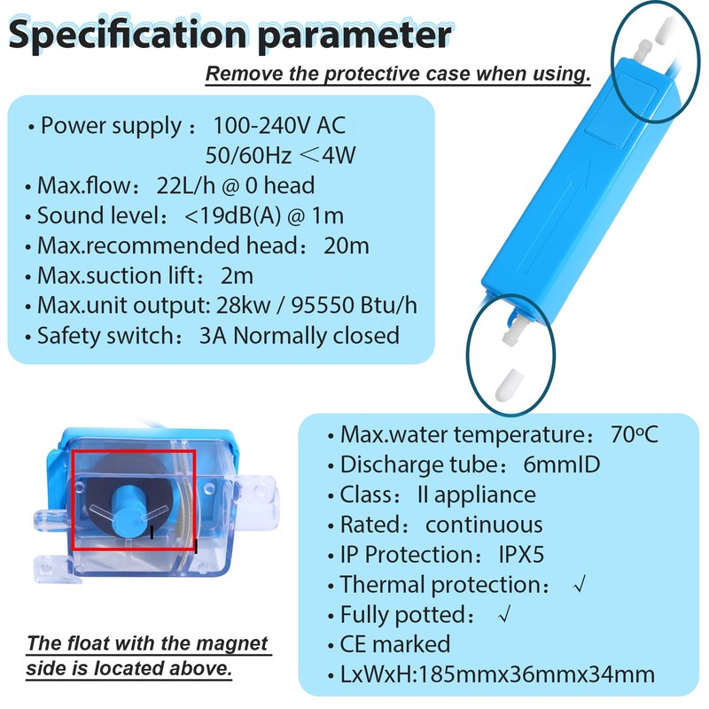 Air Mini 100-240V Split Condensate Pump - Self-Priming, Ultra-Thin Silent