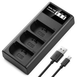 ENEGON LP-E6 LP-E6N LP-E6NH 3-Channel LCD Compatible Charger USB Charger for Canon EOS 5D Mark II III and IV, 70D, 5Ds, 6D, 5DsR, 80D, 7D, and 7D Mark II, EOS 60D