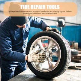 TENDYCOCO 4pcs Tire Repair Needle Automotive Tire Plug Tool Automotive Tire Repair Car Tire Repair Kit Tire Patch Needles Tire Repair Supply Tire Reaming Needles Flat Tire Spikes Steel