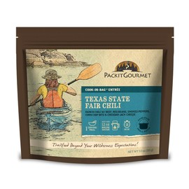 Packit Gourmet Texas State Fair Chili | Premium Freeze Dried Backpacking & Camping Food | Large Portions | High Protein | Real Meat | Just Add Water Meal |All-Natural Ingredients | Made in Texas |Freeze-Dried and Dehydrated Foods