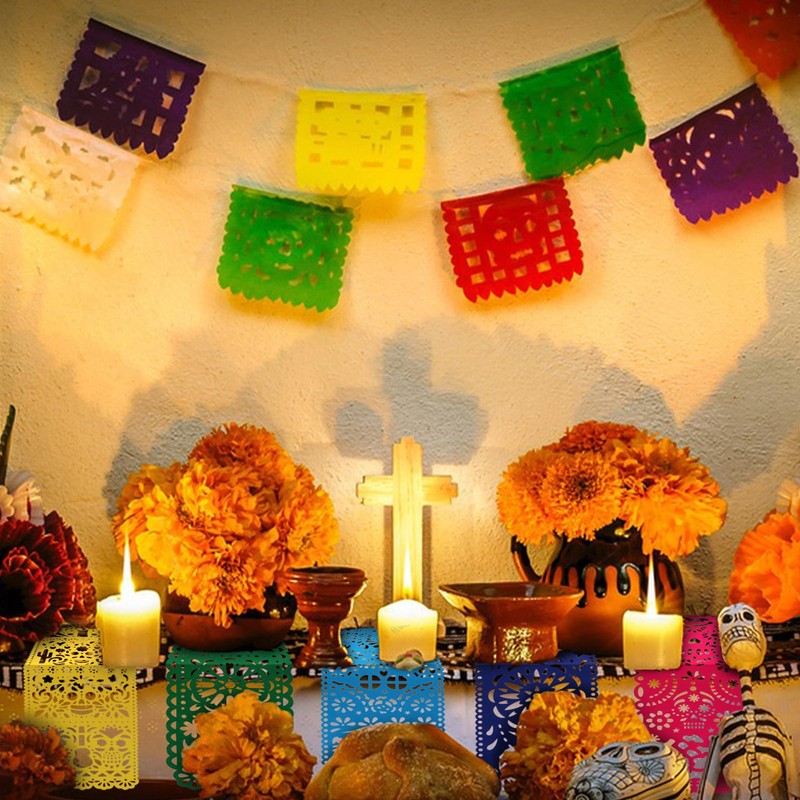 Norbiariz 6 pcs Mexican Table Runners 31.5 x 11.8 Inch