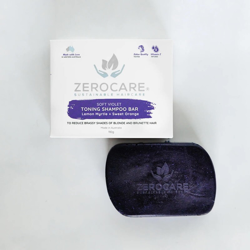 Zerocare Sustainable Haircare Soft Violet Toning Shampoo Bar, 110g