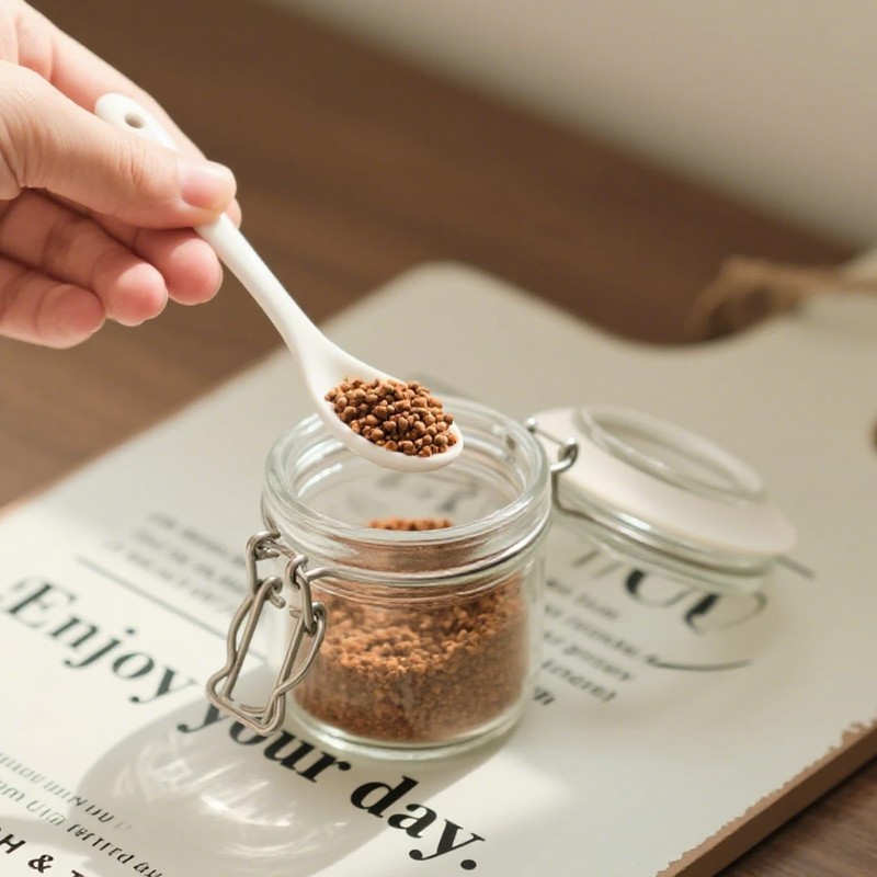 6 Pieces Ceramic White Spoon, Jam Mini Dessert Teaspoon, Tableware