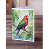 Caroline's Treasures Eclectus Parrot Greeting Cards Pack of 8 Blank