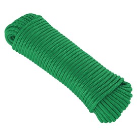 KuTi Kai 20M(64FT) Nylon Rope,Climbing Powerful Rope,Solid Nylon Line,Thick Multipurpose Durable Long Rope for Climbing,Wedding,Fishing and DIY etc (6mm, Green)