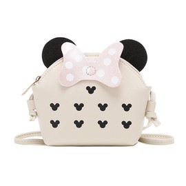 WISHOW Shoulder Bag, Mini Bag, Small, Girls, Elementary School Students, Stylish, Ribbon, Bowknot, Cute, Cross-body, Handraised, Kids, Kids, Everyday, Popular, white