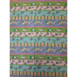 THE WHOLE COUNTRY CABOODLE EASTER BUNNY AND BUTTERFLIES COTTON STRIPE BY JELLY BEAN PARADE - BY THE YARD