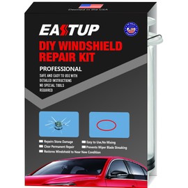 EASTUP Windshield Repair Kit Fix Chipped Windscreen Glass for 1-2 Chips, Repair Stone Damage Such as Bulls-Eye, Break, Star,Half Moon, Combination etc, Easy to Use, No Professional Skills Required …