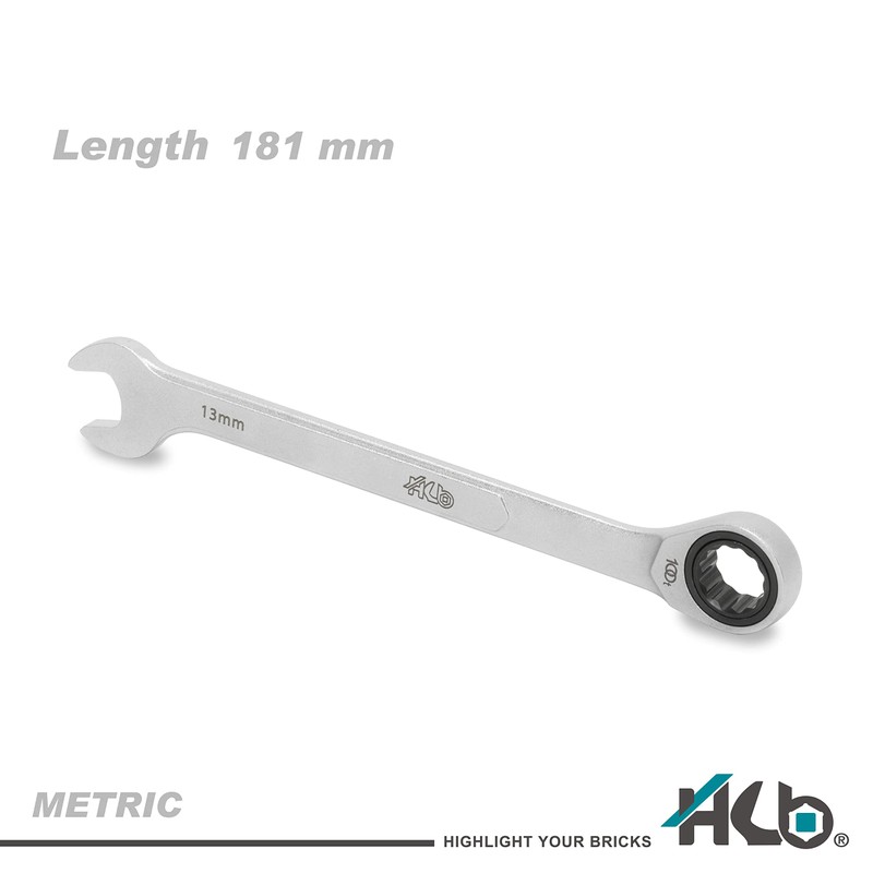 HB 13MM 100-Tooth Combination Ratchet Wrench, 3.6 degree swing arc,