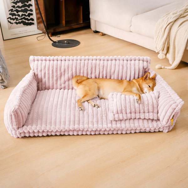 FUNNY FUZZY Orthopedic Dog Bed with Removable Washable Cover and