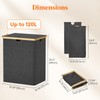 Lifewit 120L Double Laundry Hamper with Lid, Extra Large Bamboo