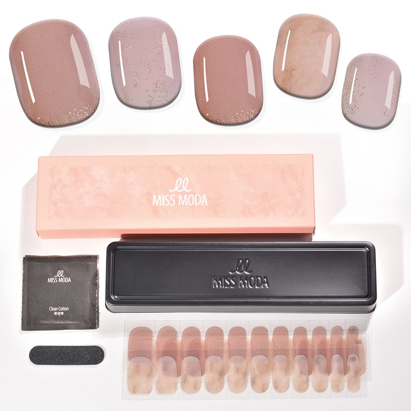 MISS MODA Gel Nail Stickers, Curing Type, Last 2 Weeks,