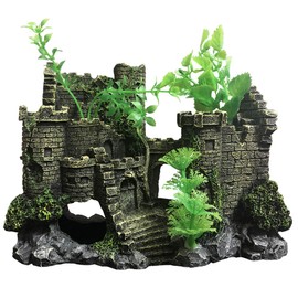 SLOCME Aquarium Medieval Resin Castle Decoration - Realistic Fish Tank Castle Accessory, Shelter for Betta Fish & Reptile
