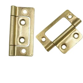 2 Inch Non-Mortise Door Hinges Chest Hinges Box Hinges Heavy Duty Vintage Furniture Hardware, Pack of 6, Gold