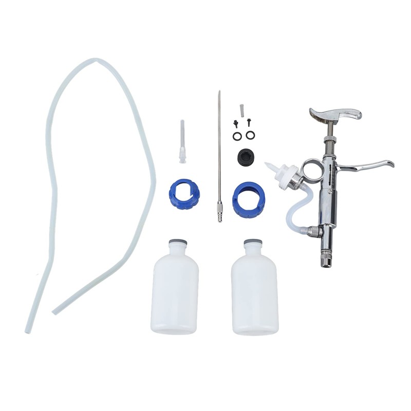 Adjustable Continuous Injection Syringe - Stainless Steel/Plastic Animal Syringe -