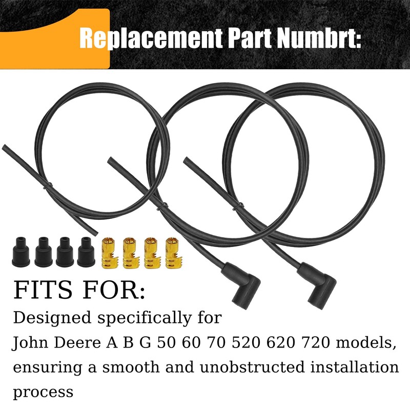 Spark Plug Wire Set Replace JDS643 Compatible with John Deere